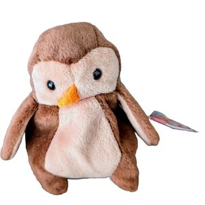 Vintage 1995 "Hoot" The Owl Ty Beanie Baby Stuffed Animal